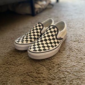 Mint condition checkered slip on vans